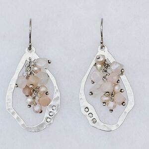 Silpada Sterling Silver 'Blush Grape' Pearl Quartz Soapstone CZ Earrings W2211
